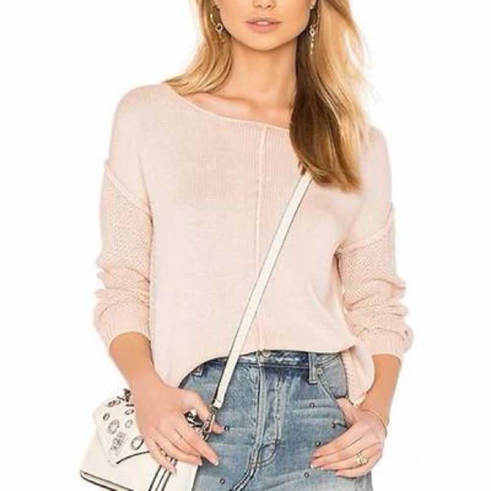 Rails Long Sleeve Tight Knit Erin Sandwashed Blush Pullover Sweater Size Small